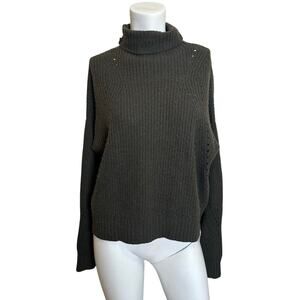 Pharoah Collection Green Wool Cashmere Turtleneck Sweater sz 3=L